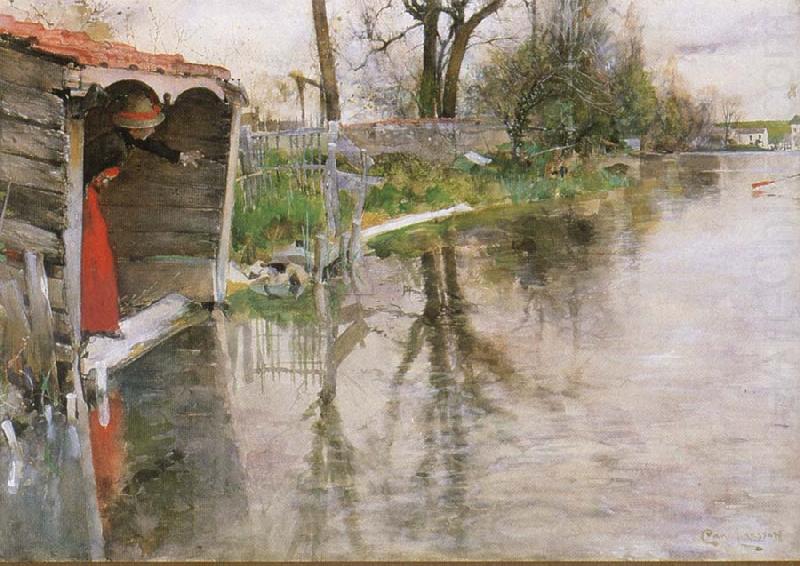 Carl Larsson By the River Loing china oil painting image